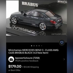 Minichamps MERCEDES BENZ C- CLASS AMG C63S BRABUS BLACK 1:43